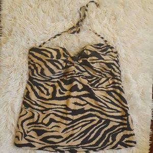 Tiger print tankini bathing suit top